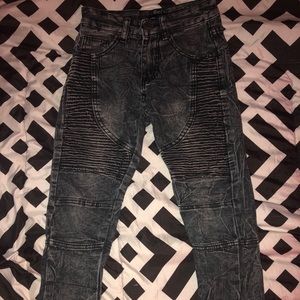Trendy biker jeans